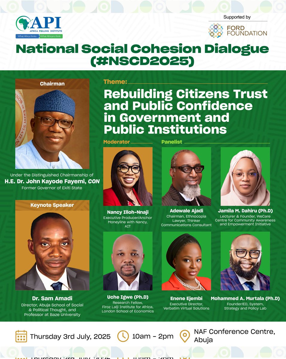 Anticipate the National Social Cohesion Survey report launch on July 3, 2025.

Insights on trust, social relations, civic engagement &amp; national unity will shape our path to a more harmonious nation.

#NSCD25 #SocialCohesion #Dialogue #Reportlaunch #Anticipate #Data #Research