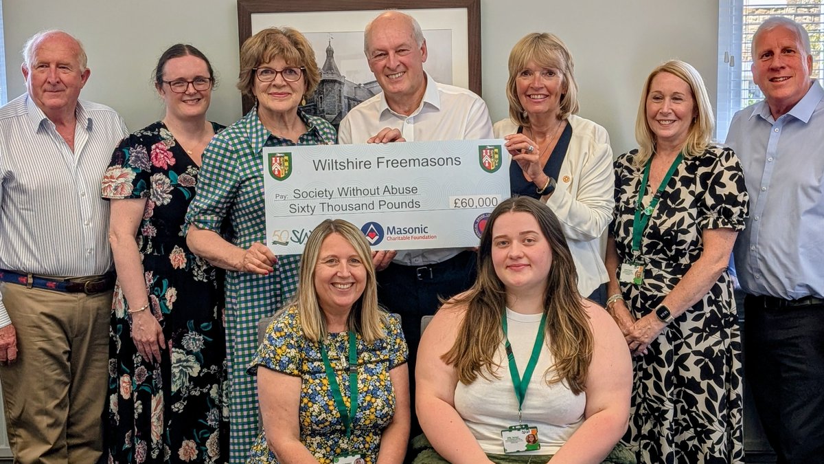 For over 50 years Swindon Freemasons have supported the work of Swindon Women's Aid.  We are delighted to continue that support as the organisation moves into a new phase serving Swindon under their new name  Society Without Abuse. <a href="/swindonadver/">Swindon Advertiser</a> <a href="/BBCWiltshire/">BBC Wiltshire</a>