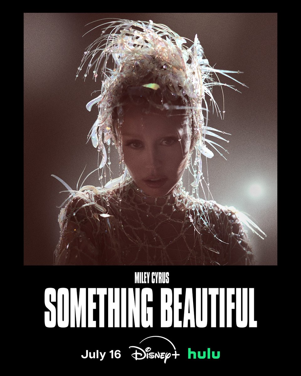 13 original songs. A one of a kind visual experience. Miley Cyrus's Something Beautiful is coming 7/16 to Hulu and Disney+ (U.S. &amp; CA) and the rest of the world on 7/30 on Disney+.