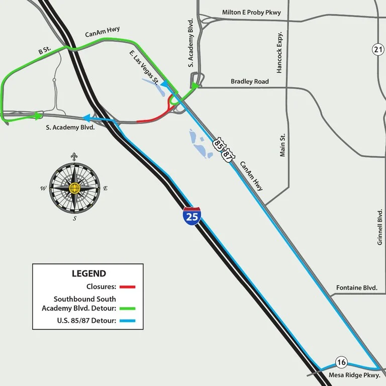 ColoradoDOT's tweet photo. #CDOT #News: #MAMSIP Update Week of 6/29/2025 in @CityofCOS. Overnight closures on southbound South Academy Boulevard between #US85/#US87 and Coventry Drive for lane striping.
📰https://t.co/TIgZoaCZ1s
#KnowBeforeYouGo #SlowfortheConeZone https://t.co/mDgfAaNeWT
