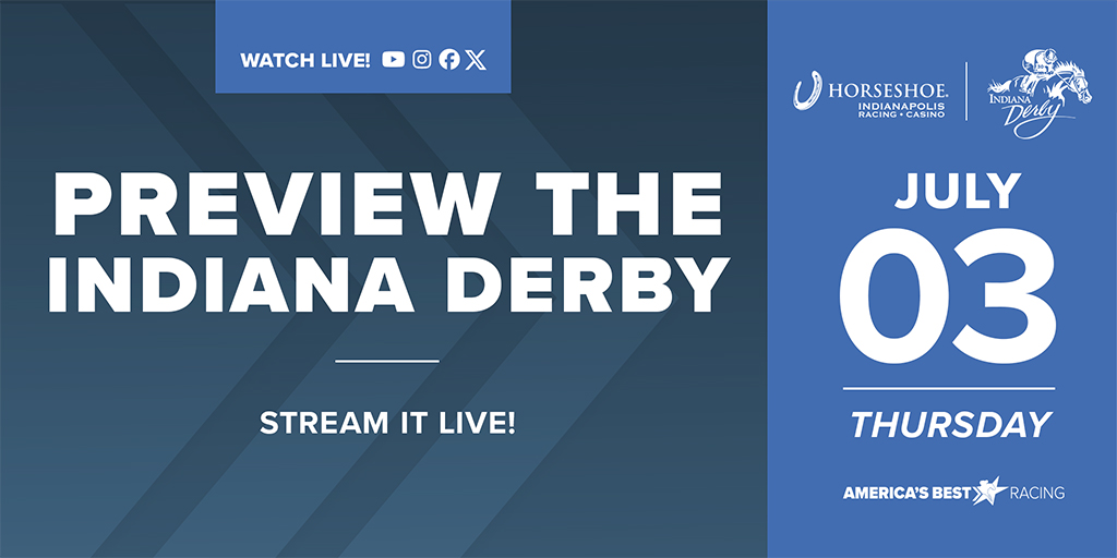 America'sBestRacing (@abrlive) on Twitter photo Join us for a special preview of the 2025 Indiana Derby! Hosts <a href="/DanonymousMan/">Danonymous Man</a> & @20lengthsclear will analyze the stakes-filled card with <a href="/RacingRachelM/">Rachel McLaughlin</a>. Don’t miss their picks, insights & all the action!
📹Live Thursday at 7:30 PM ET: loom.ly/7AnB4_U Join us for a special preview of the 2025 Indiana Derby! Hosts <a href="/DanonymousMan/">Danonymous Man</a> & @20lengthsclear will analyze the stakes-filled card with <a href="/RacingRachelM/">Rachel McLaughlin</a>. Don’t miss their picks, insights & all the action!
📹Live Thursday at 7:30 PM ET: loom.ly/7AnB4_U
