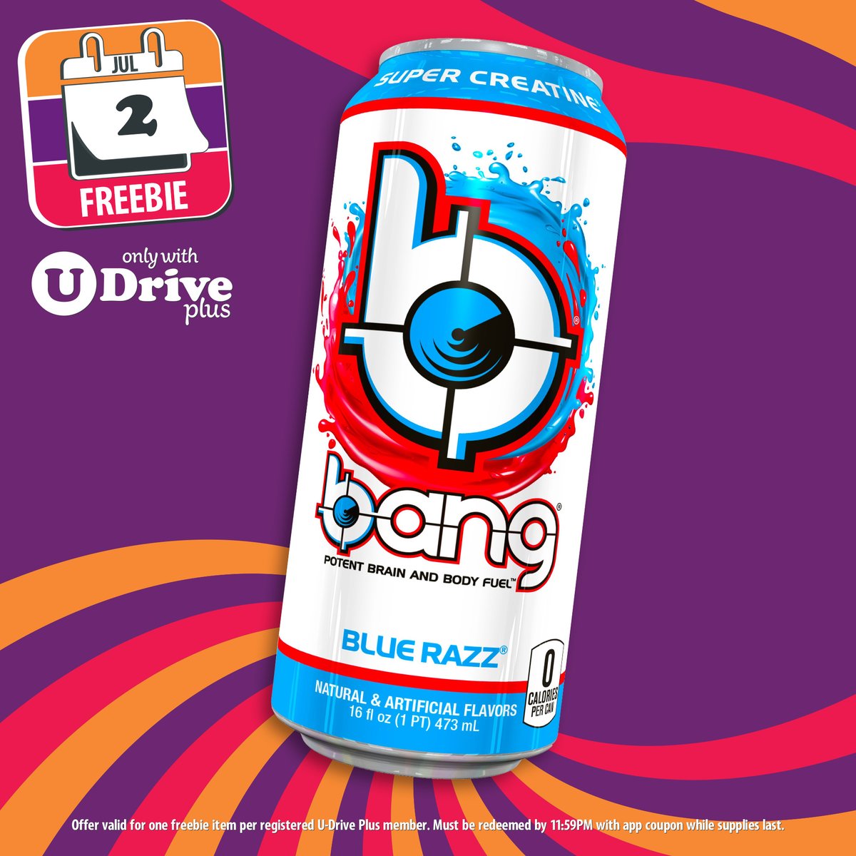 Fuel up with a FREE 16oz Bang Energy Drink on 7/2/25 with app coupon! #WednesdayFreebie📲 Download, register &amp; save! udfinc.com/u-drive/