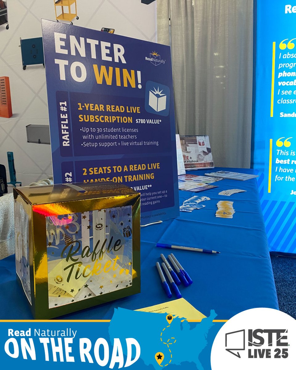 We’re at #ISTELive25! Visit Read Naturally at booth 2543 to enter our raffle for a chance to win a 1-year Read Live subscription or 2 seats to a Read Live Hands-on Training! 
Let’s talk about how we can help your struggling readers succeed with proven, engaging literacy support.