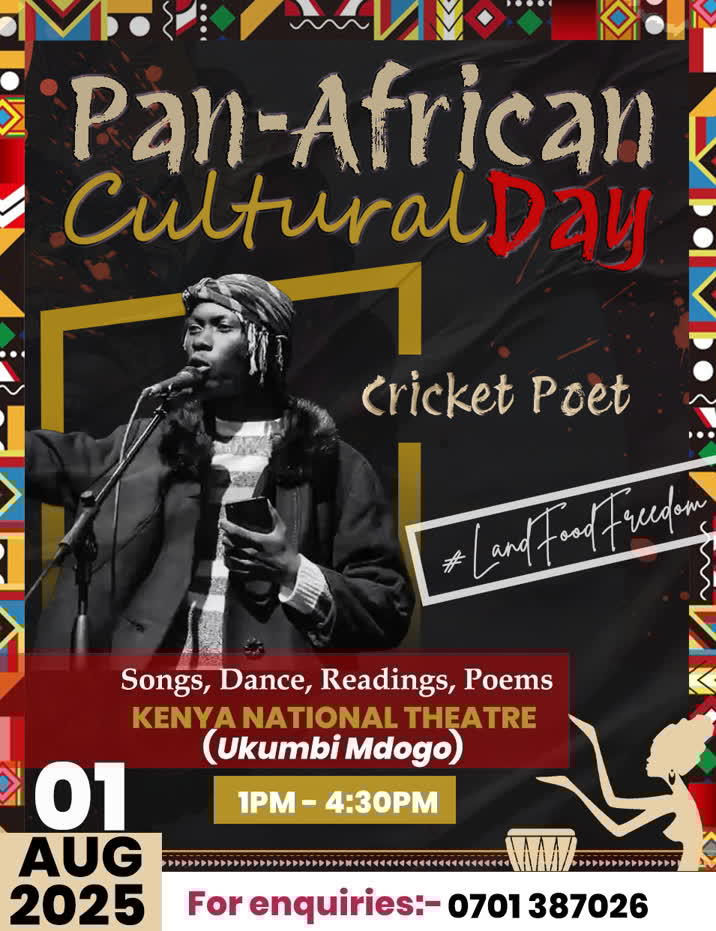 Anayefuata  kwenye foleni ni <a href="/cricketwrites/">Matigari ma Njiruungi , Cricket Writes poet.</a> akivuma na vina.Tunakaribishwa nyote tarehe mosi Agosti 2025,Ukumbi Mdogo Kenya National Theater.Karibuni.