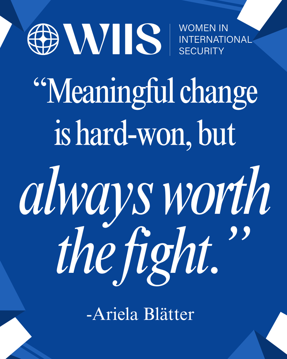 Thank you to our WIIS President &amp; CEO Ariela Blätter, who is stepping down. The WIIS team and network wish her all the best and express our immense gratitude for her contributions to WIIS! Thank you Ariela!
