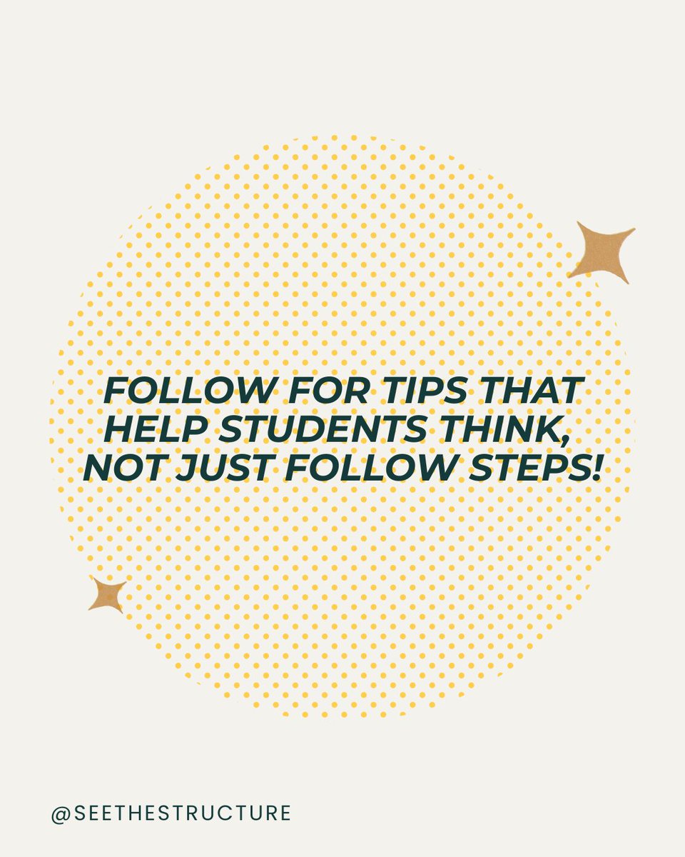 SeeStructure's tweet image. When we help students find the structure &amp;amp; patterns within math, we shift the focus from just getting answers to something deeper: noticing, wondering, problem solving.

That’s where the joy is. That’s where real understanding (and confidence) begins.

#MathIsThinking #JoyInMath