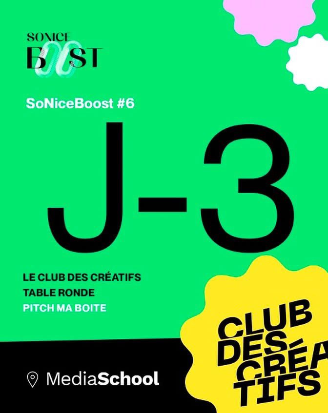 1/

Next edition soon soon !

J-3 !

Le compte à rebours est lancé.

Et vous, vous y serez ? 

Ce jeudi 3 juillet, #SoNiceBoost numéro #6 vous ouvre ses portes pour une soirée qui mêle réflexion, innovation et connexion !