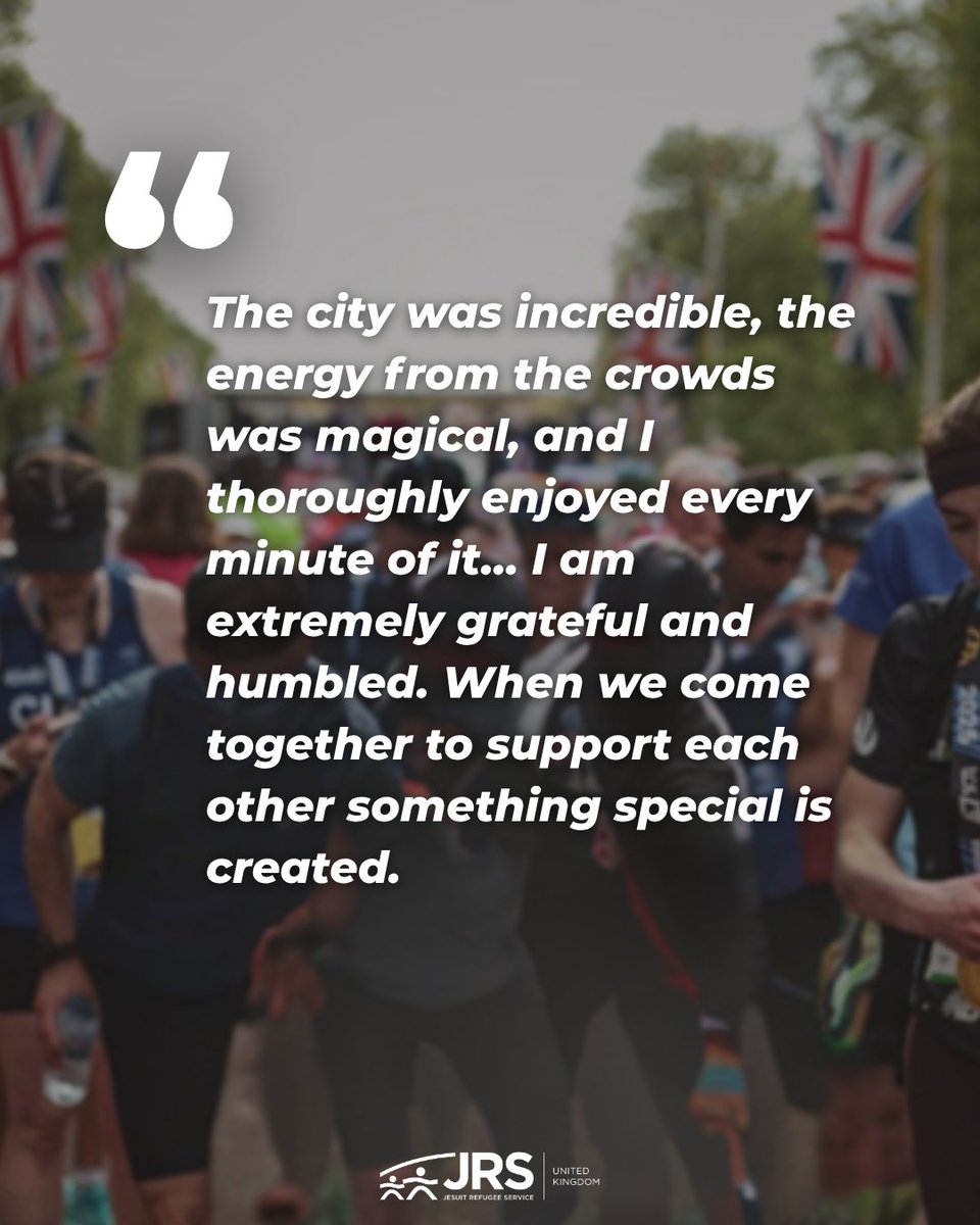 JRSUK's tweet image. Why not challenge yourself and run to raise money for people seeking sanctuary?
Whether it’s a 10K, a half marathon, or something bigger — join Team JRS UK and take on a Challenge Event in solidarity with refugees.
jrsuk.net/challenge-even…