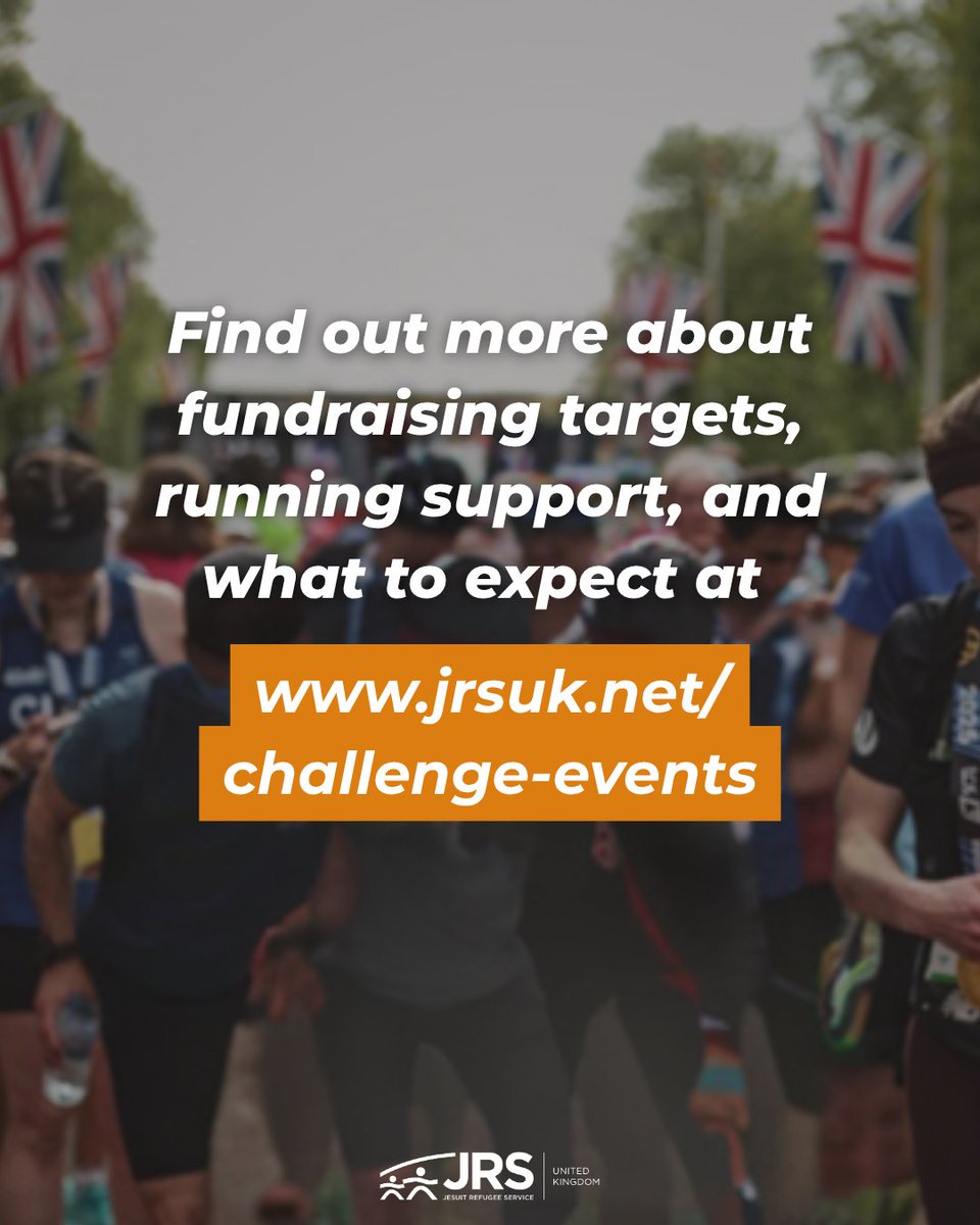 JRSUK's tweet image. Why not challenge yourself and run to raise money for people seeking sanctuary?
Whether it’s a 10K, a half marathon, or something bigger — join Team JRS UK and take on a Challenge Event in solidarity with refugees.
jrsuk.net/challenge-even…