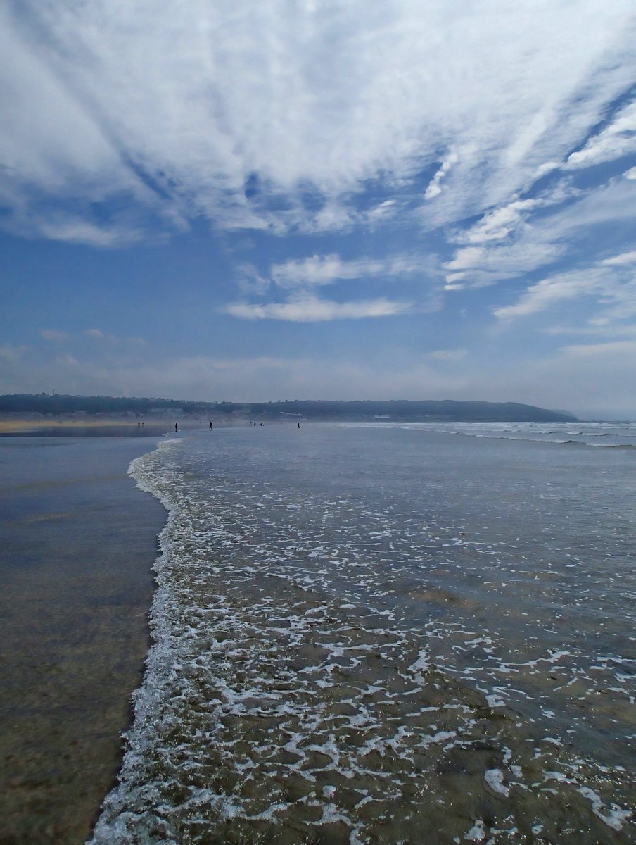 thisdevon's tweet image. Stroll through the surf , water was so warm @visit_westward_ho @visit_westward_ho #devon #Thisdevon
