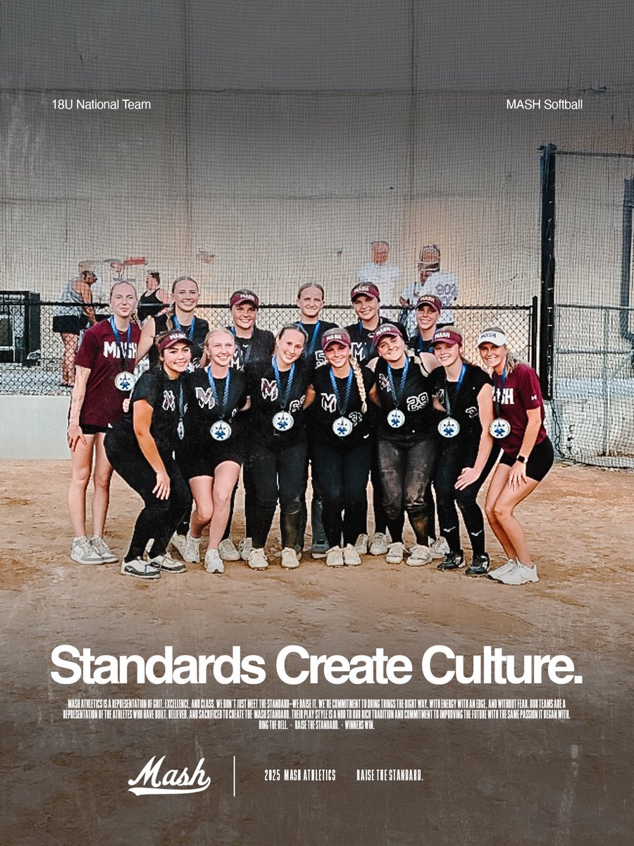 Standards create culture. 🔔📈🥎

14u Black Runner-Up 🥈
18u Black Silver Bracket Winners 🏆

Focus on Development ✅
Be a great teammate ✅
Execute 1 pitch at a time ✅
Don’t give away at bats ✅

Results happen when a culture is created based on these standards!
