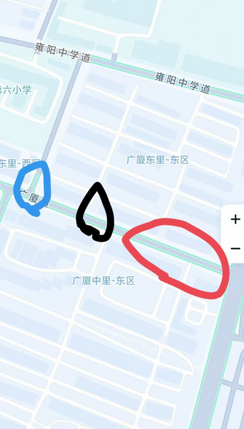 zjvshdq's tweet photo. #天津 #站街 
近期天津两会期间，市区和滨海新区严打，感觉去了会跑空好久没出击。六月初期去过广厦道全是雇的保安大爷站小区门口，昨日去附近吃饭，吃完饭后已经将近10点，离着近去转一圈吧。接下来��个给狼友们讲解，首先蓝色圈圈处挨着公厕站着一位风韵犹存的30左右白衣少妇和一位戴口罩的大姐。对少妇感兴趣的可以一探，接下来黑色圈圈纯壁雷，一帮领退休金的大娘们，最大估计得快60了，直接避雷此区域，最后红色圈圈处是亮点，五六个年轻嫩妹，但是顶级的确实没有，有矮小可爱型，也有大胸嫩妹，应该都是新来的，武清这些年也没见过这岁数的。这几天不严格应该都在。太远的就别来了，近处的可以来看看。