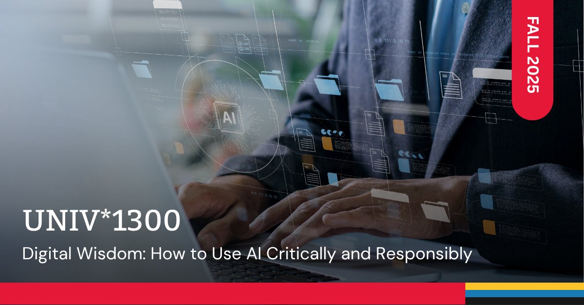 UoG_ARTS (@uog_arts) on Twitter photo New course entered the chat…GPT? Explore how to think critically, use your unique expertise to ask the right questions and understand AI ethics in new course offering, UNIV*1300, Digital Wisdom: How to Use AI Critically and Responsibly. Learn more: uoguel.ph/univ1300 New course entered the chat…GPT? Explore how to think critically, use your unique expertise to ask the right questions and understand AI ethics in new course offering, UNIV*1300, Digital Wisdom: How to Use AI Critically and Responsibly. Learn more: uoguel.ph/univ1300