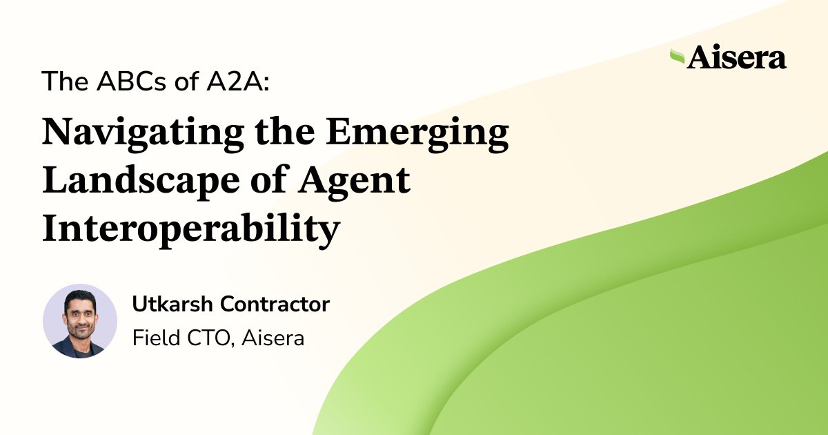 When people collaborate, the results are almost always better. Shouldn’t AI agents do the same? That’s the promise of A2A - a new protocol that allows AI agents to speak the same language, coordinate actions, and work as a team across systems. 

aisera.com/blog/a2a-agent…