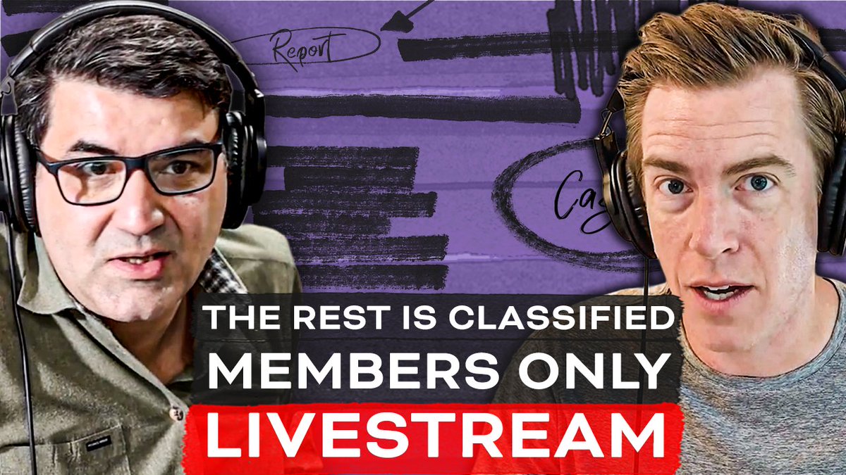 The Rest Is Classified (@triclassified) on Twitter photo 🚨Members of the Declassified Club, we have some exciting news for you!🚨
⏲️<a href="/mccloskeybooks/">David McCloskey</a> and <a href="/gordoncorera/">Gordon Corera</a> will be going LIVE on YouTube at 8pm BST on Thursday 3rd July.
Make sure you're signed up to the Declassified Club before then to access this exclusive conversation 🚨Members of the Declassified Club, we have some exciting news for you!🚨
⏲️<a href="/mccloskeybooks/">David McCloskey</a> and <a href="/gordoncorera/">Gordon Corera</a> will be going LIVE on YouTube at 8pm BST on Thursday 3rd July.
Make sure you're signed up to the Declassified Club before then to access this exclusive conversation