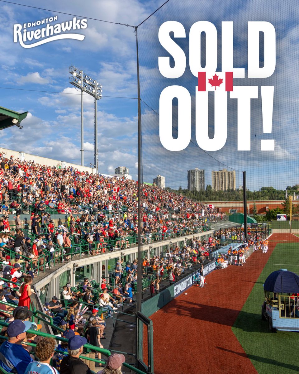 We are excited to announce that our Canada Day Game is officially SOLD OUT!

For the second straight year, all 9,200 seats at RE/MAX Field will be packed, and for the first time in team history, our box office will be closed on game day, with every ticket snapped up in advance!