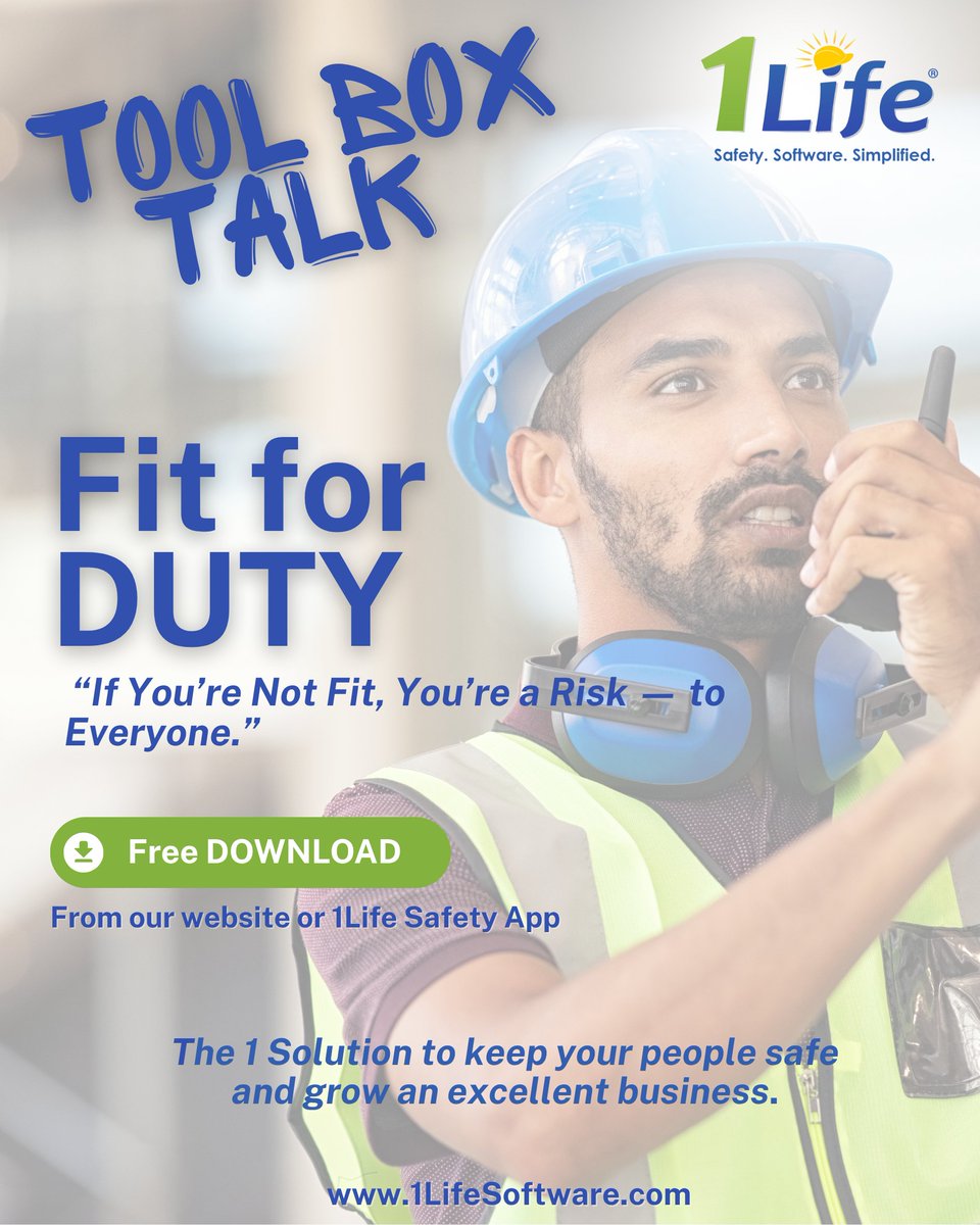 Leaders: Are you managing a safety checklist or leading a safety mindset?

Our latest #FitForDuty Tool Box Talk is about moving beyond compliance to truly protect your people. 

Get the free resources in web or 1Life Safety App:
 1lifesoftware.com/free-resources/
#SafetyCulture #1life