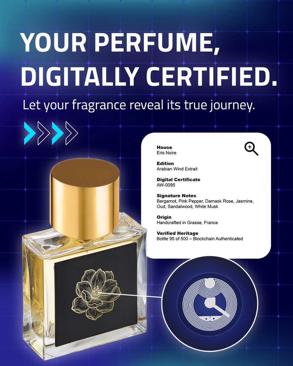 wovlabs_com's tweet image. What you bring to market deserves clarity.
In a market crowded with counterfeits and grey imports, trust has become a differentiator in the fragrance world.
Digital Product Passports protect your brand by recording every step of the journey:
✅ Verified origin and…