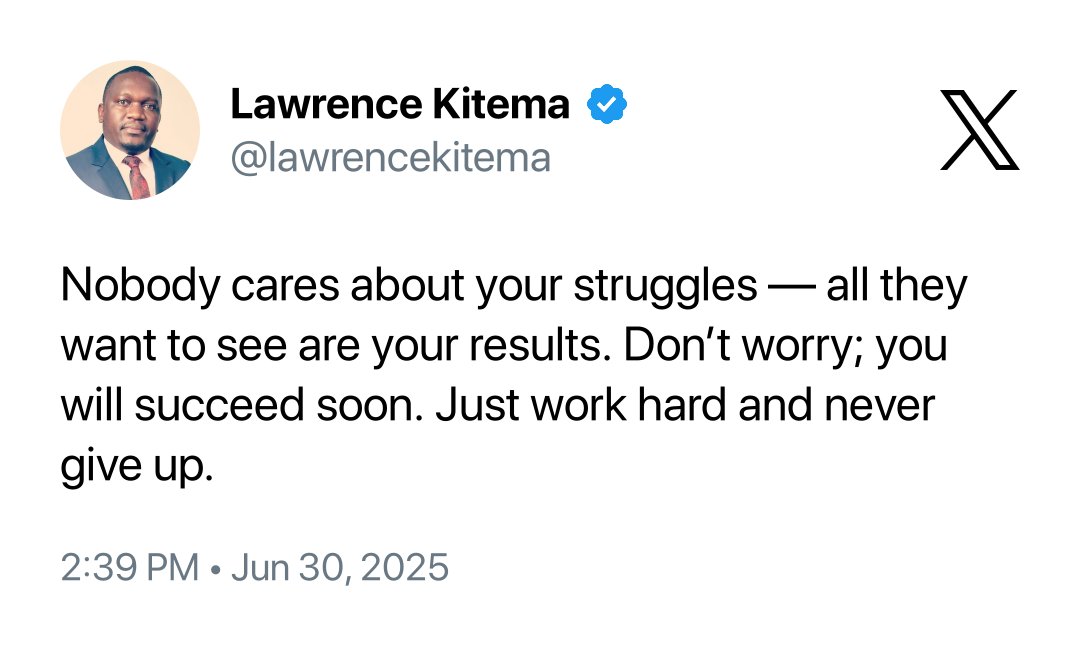 Never give up.