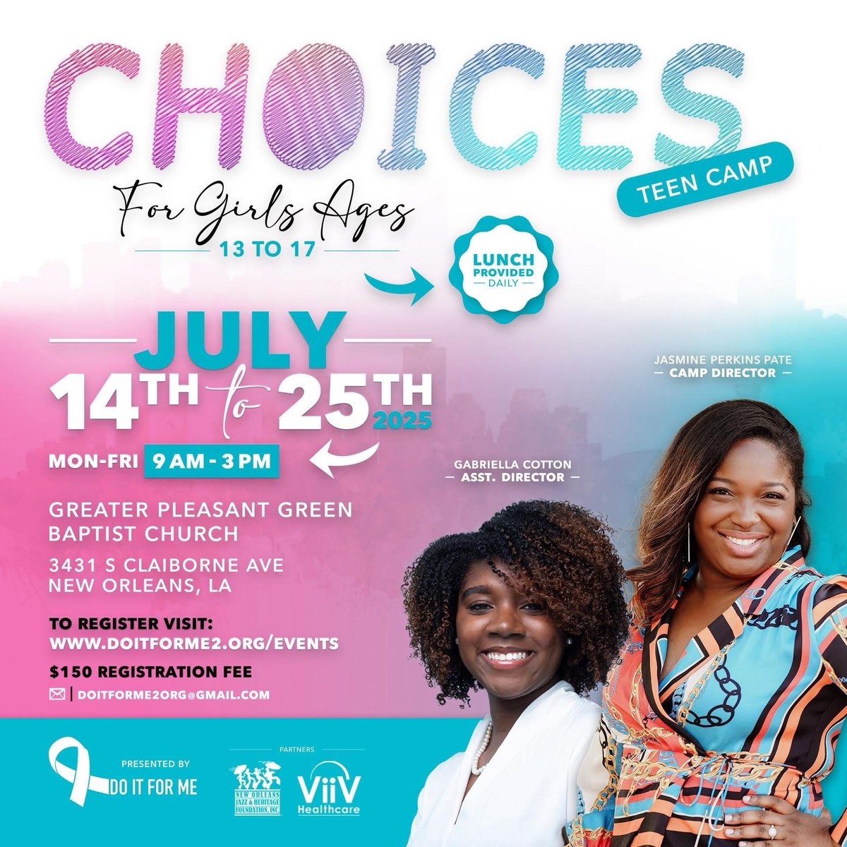 iPrevent_OHL's tweet image. CHOICES is an empowerment program designed to inspire the minds, bodies and spirits of teen girls. Participants will explore HIV education &amp;amp; prevention, financial literacy, fitness, nutrition, etiquette and more. #DoItForMe #CHOICES #iPrevent #HIVawareness