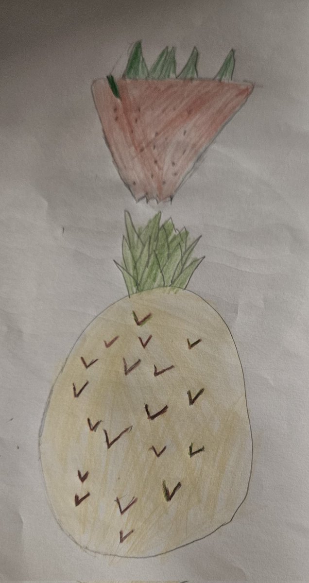 Y3OPS's tweet image. Some wonderful art work in Riley Class. Amazing drawings of fruits and vegetables #whatsonthemenu #HealthyEating