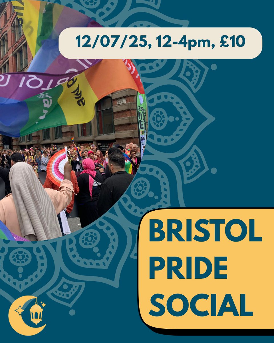 #PrideMonth is almost over, but you can still continue the celebrations with our #QueerMuslim social after #BristolPride!

Join us for food, games and a chance to celebrate with your queer Muslim community 💚🏳️‍🌈

To sign up, click here: ow.ly/Llr650Wi4Sq