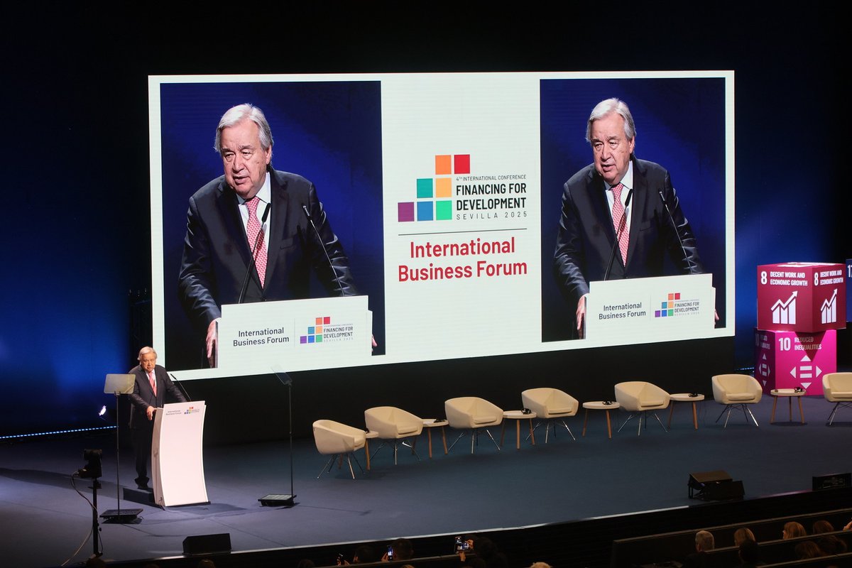 🌍Business leaders met at the International Business Forum during FFD4 and launched a Communiqué with 5 action areas on how to unlock private capital for SDGs.

📄 Read more: financing.desa.un.org/ffd4businessst…