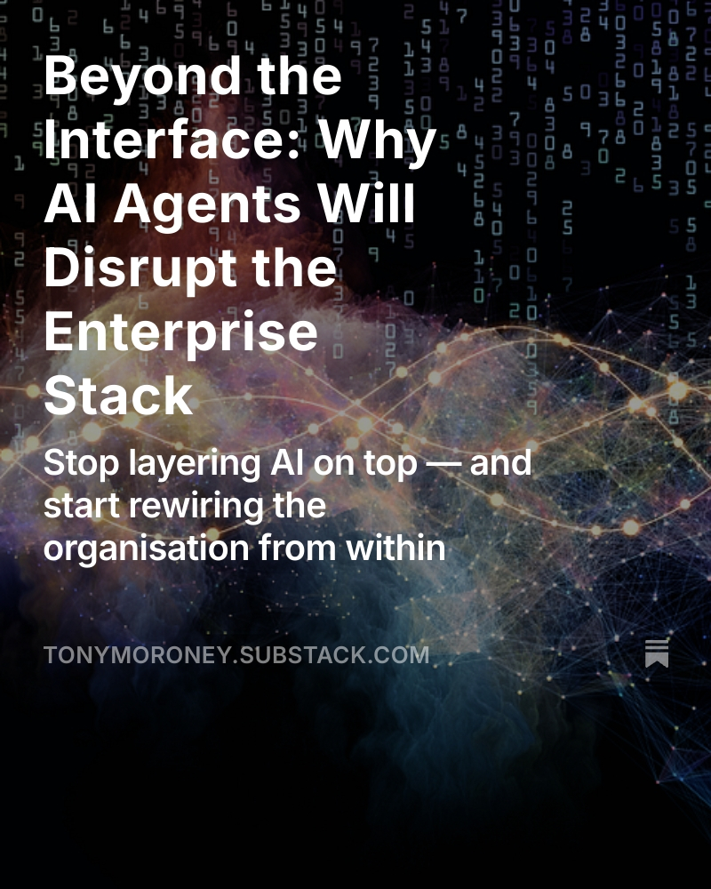 BetaMoroney's tweet image. The future won’t reward those who simply adopt #AI—it will reward those who fundamentally transform their enterprise DNA to embed it effectively.

#artificialintelligence #agenticai #digitaltransformation

open.substack.com/pub/tonymorone…