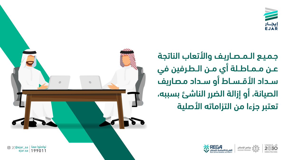 يتعهد الطرف المماطل في عقد #إيجار السكني بدفع الأتعاب المترتبة على المماطلة