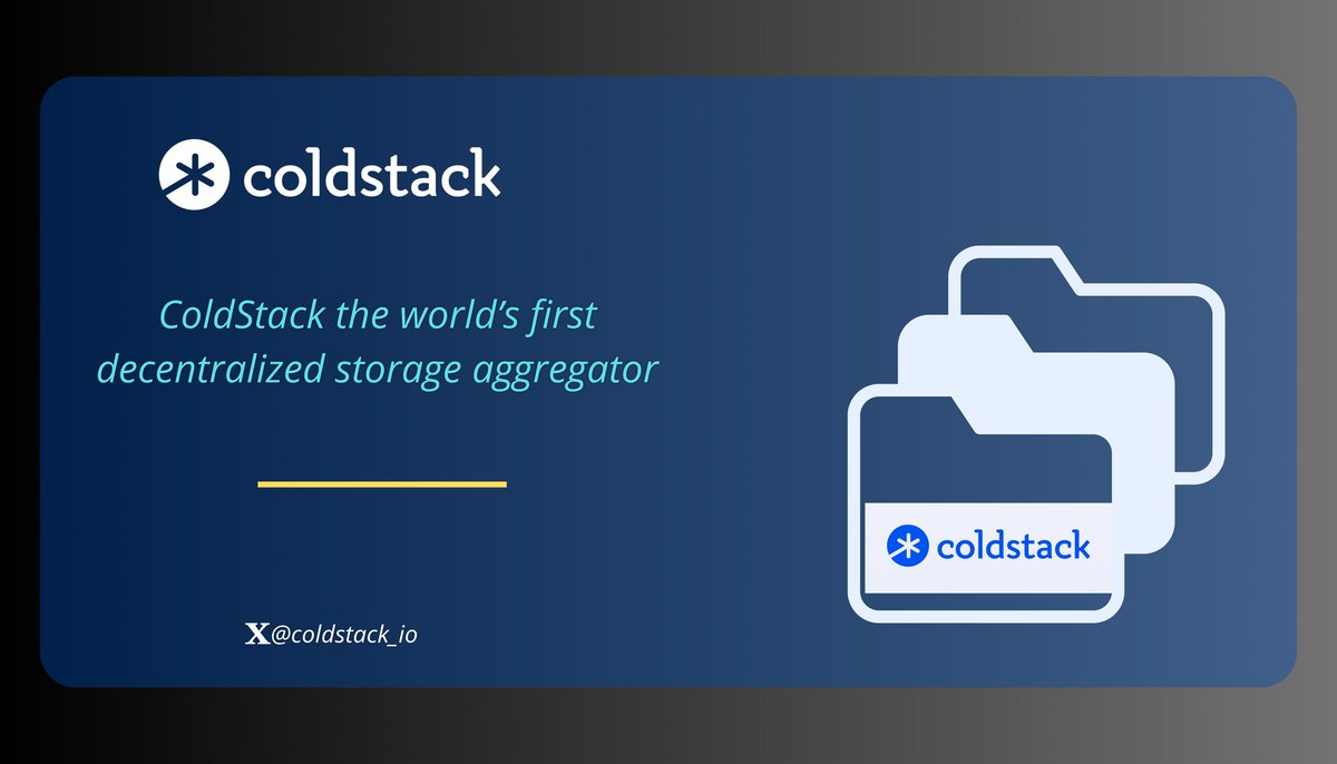 Youse_Mo's tweet image. .@coldstack_io the world’s first decentralized storage aggregation . It offers secure, Web3-powered storage, helping shape the future.
1/4🧵
#ColdStack #DeFi #DePin #NFTs #Blockchain #DecentralizedStorage #CLS