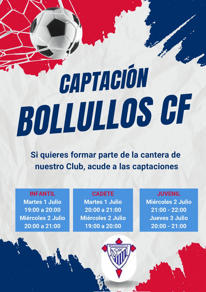 bollulloscf1933's tweet photo. 🎯 ¡EL BOLLULLOS CF ABRE SUS PUERTAS! ⚽

¿Quieres formar parte de nuestra cantera? El #Bollullos organiza sus jornadas de captación de cara a la temporada 25/26.

📝 Más información:
📞 635031642
📧 juanmavalle25@gmail.com
📎 https://t.co/8PL3YkId8u

#CanteraBollullosCF https://t.co/Vi05huQTns