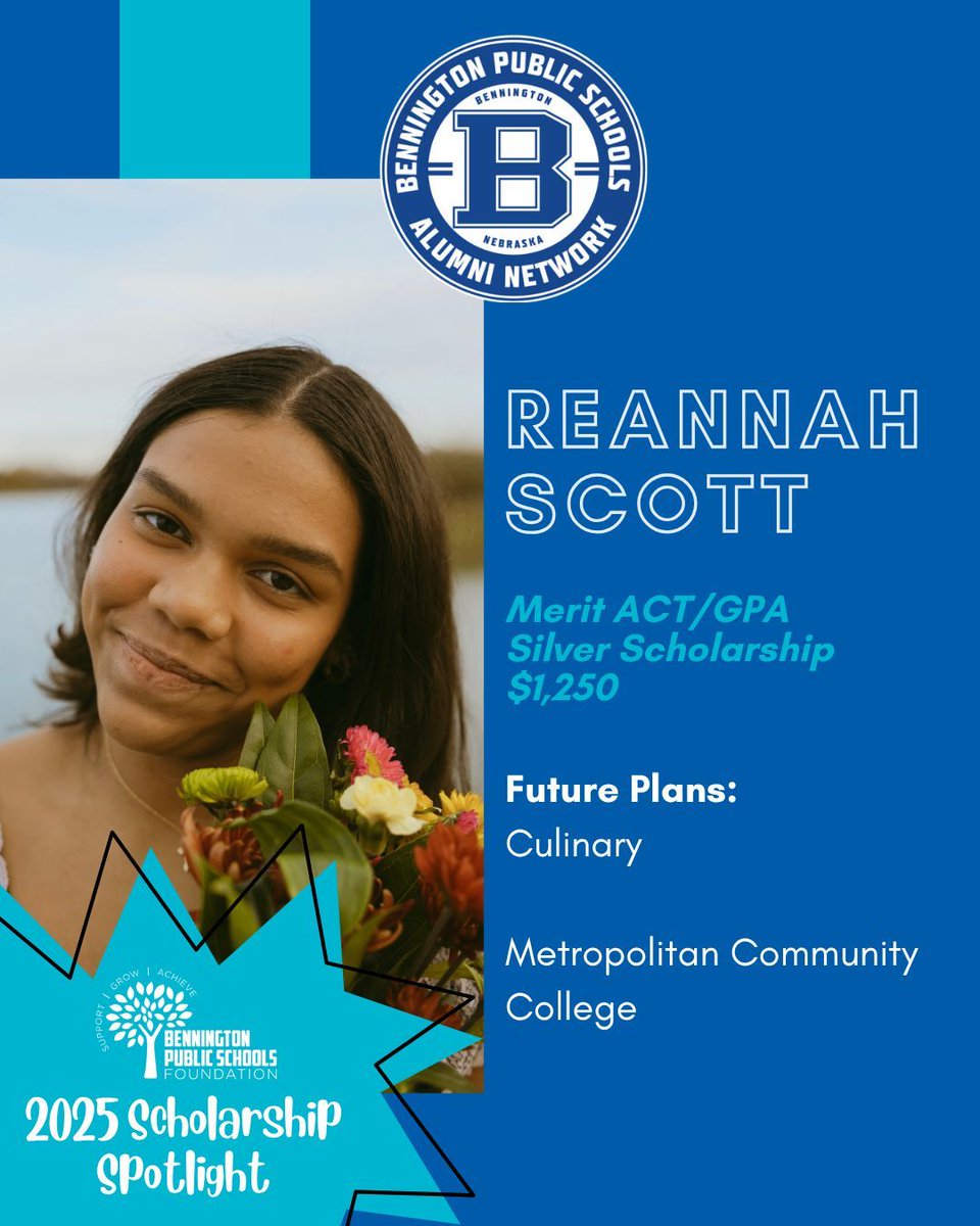 Congrats to 2025 graduate Reannah earning a BPS Foundation scholarship last spring! Wishing you the best of luck on your next chapter in culinary at Metropolitan Community College!