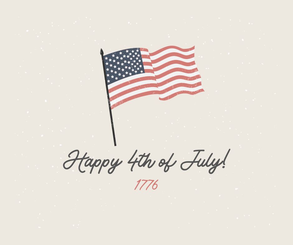 Just a reminder, we will be closed on Friday, July 4th for Independence Day.
We will reopen on Saturday with normal business hours.