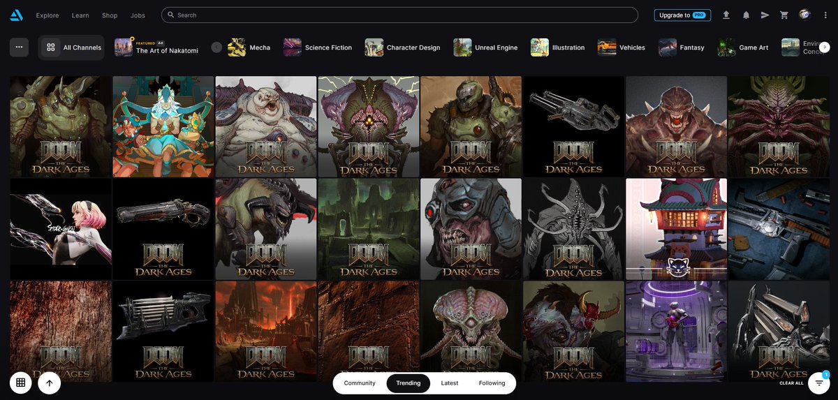 DOOM The Dark Ages Art Blast is currently trending on Artstation. Head on over to check out the amazing work the team has done!