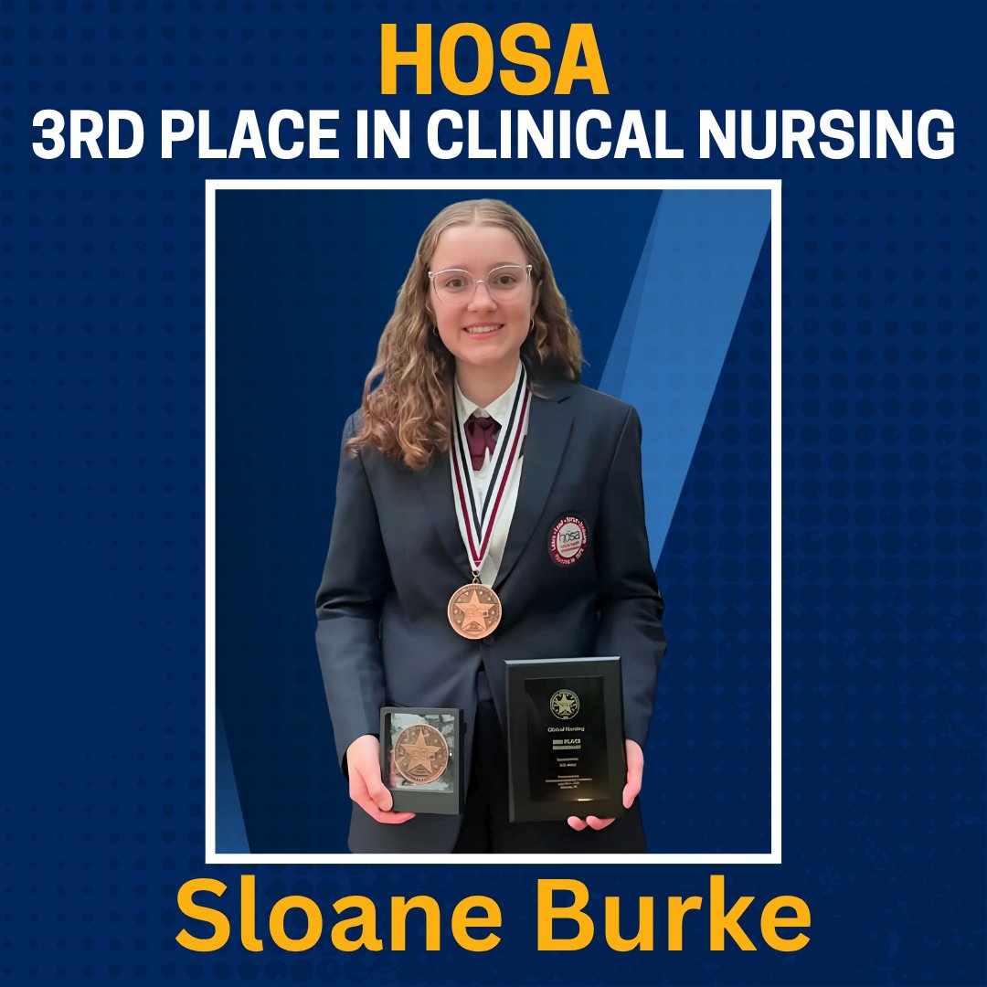 NKCSchools's tweet image. Four @SHSFalcons took on the world at the HOSA International Conference in Nashville!
🎉 Sloane Burke made school history, placing 3rd in the world in Clinical Nursing!
👏 Huge congrats to Sloane, Obiamaka, Aileen & Gracie for repping Staley + NKC Schools with pride!