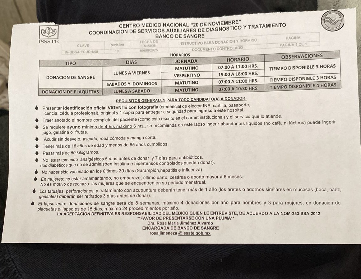 Mi bebé ha requerido constantes transfusiones de sangre, hoy recurro a mi comunidad querida pidiendo su valiosa ayuda con donadores en el Hospital 20 de Noviembre. La información completa en las fotos que acompañan mi tuit. Les agradezco con el alma 🙏🏽