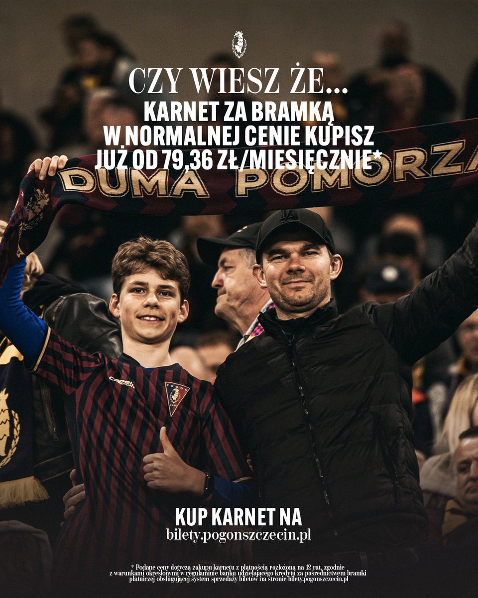 Pogoń Szczecin (@pogonszczecin) on Twitter photo Zajmij swoje miejsce na stadionie i dołącz do grona ponad 5 tysięcy Portowców, którzy mają już karnet na sezon 2025/26! 🔵🔴
Uruchomiona przez nas niedawno opcja ratalna to idealne rozwiązanie, aby uniknąć jednorazowego wydatku 🤝
🎟️ Kup karnet!: bilety.pogonszczecin.pl Zajmij swoje miejsce na stadionie i dołącz do grona ponad 5 tysięcy Portowców, którzy mają już karnet na sezon 2025/26! 🔵🔴
Uruchomiona przez nas niedawno opcja ratalna to idealne rozwiązanie, aby uniknąć jednorazowego wydatku 🤝
🎟️ Kup karnet!: bilety.pogonszczecin.pl