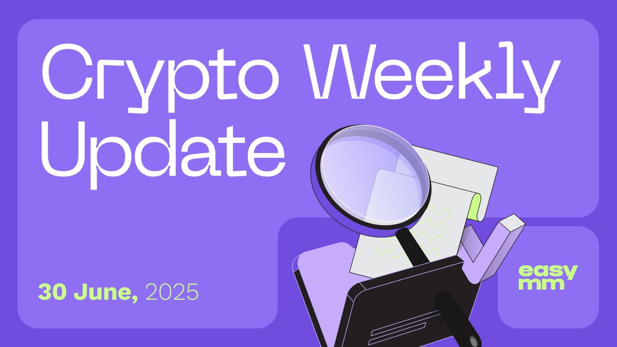 EASY MARKET UPDATE (30/06/2025)

🟢 Bitcoin trades at $106,930–$108,000, up 0.54% despite selling pressure from long-term holders, as traders monitor Fed rate cut signals.

🟢 Arbitrum (ARB) surges 18% amid Robinhood partnership rumors, while Pyth Network (PYTH) gains 10%,