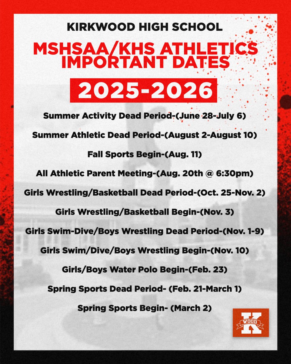 Importatant Dates as we move closer to the 2025-2026 School Year/Athletic seasons.
#RollPioneers
