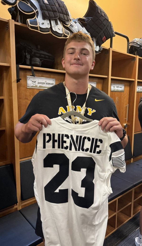 Zionsville (Ind.) S Max Phenicie will wear No. 23 for #ArmyFootball #RDay