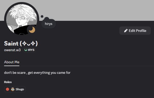 With so many new people joining the <a href="/irys_xyz/">Irys (✧ᴗ✧)</a> community lately, I’ve noticed many are curious about how to earn roles on the Irys Discord. So, I’d love to share my own journey of how I reached the Shugo role in hopes it helps others aiming for the same.