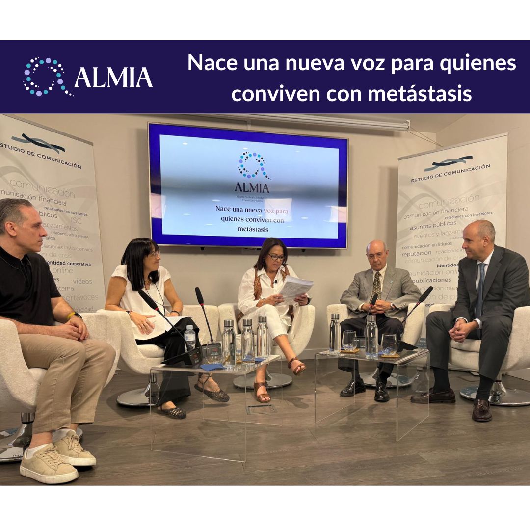 ALMIA Cáncer Metastásico (@almiacm) on Twitter photo 📢Nace una nueva voz para quienes conviven con la metástasis: @ALMIAmc
👉Evento de presentación, con <a href="/Pilar_Ferpas/">Pilar Fernández Pascual</a> <a href="/JavierCortesMD/">Javier Cortes MD PhD</a> <a href="/GemaMorBue/">GMB-lab</a> <a href="/AMOHasociacion/">Asociación AMOH</a> <a href="/ancap_es/">ancap_es</a>
🙌Gracias <a href="/OdSalud/">Observatorio de Salud</a> <a href="/EstComunicacion/">Estudio de Comunicación</a>
cancermetastasico.es/nace-una-nueva… 📢Nace una nueva voz para quienes conviven con la metástasis: @ALMIAmc
👉Evento de presentación, con <a href="/Pilar_Ferpas/">Pilar Fernández Pascual</a> <a href="/JavierCortesMD/">Javier Cortes MD PhD</a> <a href="/GemaMorBue/">GMB-lab</a> <a href="/AMOHasociacion/">Asociación AMOH</a> <a href="/ancap_es/">ancap_es</a>
🙌Gracias <a href="/OdSalud/">Observatorio de Salud</a> <a href="/EstComunicacion/">Estudio de Comunicación</a>
cancermetastasico.es/nace-una-nueva…