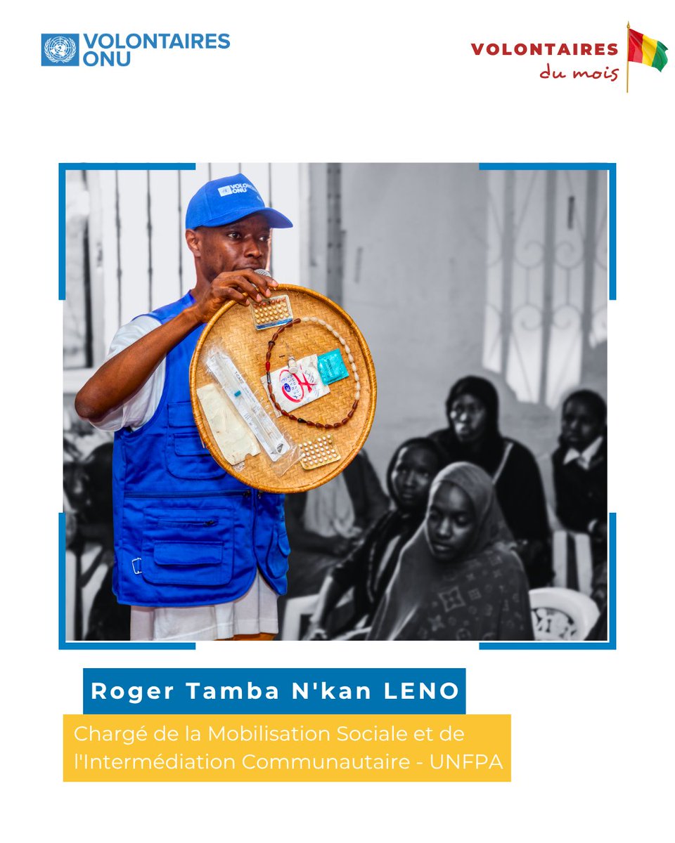 À Mamou 🇬🇳, devant les sages de Tolo, Roger, chargé de la mobilisation sociale &amp; de l’intermédiation communautaire à <a href="/unfpa_guinee/">UNFPA GUINEE</a>, défie les tabous!

Chaque jour, il :
📚 sensibilise les jeunes
🌍 promeut le volontariat
Résultat: 2 % du budget communal dédié à la santé.
#VOM