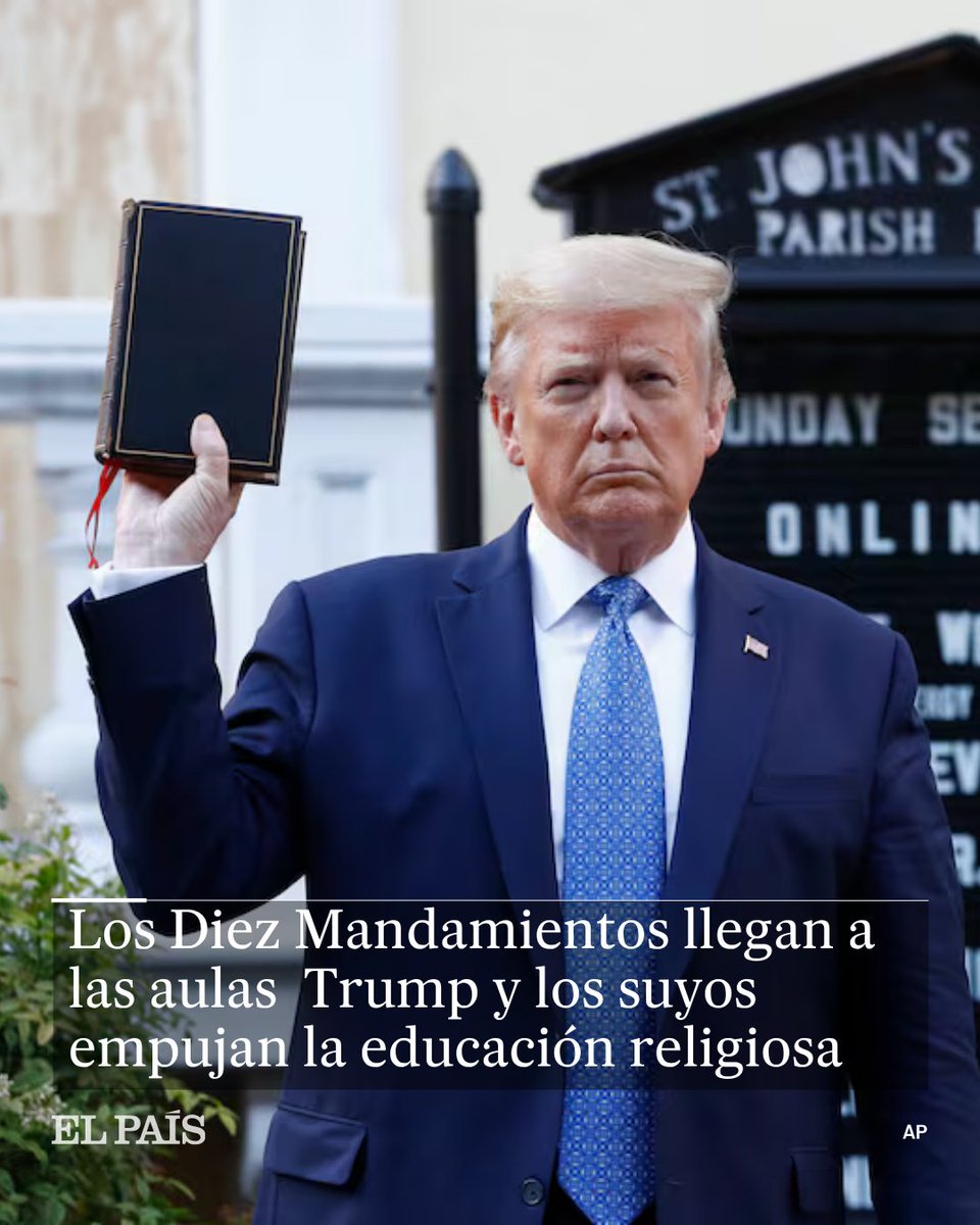 EL PAÍS US (@el_paisus) on Twitter photo 🇺🇸 Texas se ha unido a una creciente lista de Estados gobernados por republicanos que, junto a Donald Trump, están impulsando la educación religiosa en las escuelas públicas del país
🖋️ <a href="/jankcurbelo/">Jesús Jank Curbelo</a>
🔗tinyurl.com/3222k2n5 🇺🇸 Texas se ha unido a una creciente lista de Estados gobernados por republicanos que, junto a Donald Trump, están impulsando la educación religiosa en las escuelas públicas del país
🖋️ <a href="/jankcurbelo/">Jesús Jank Curbelo</a>
🔗tinyurl.com/3222k2n5