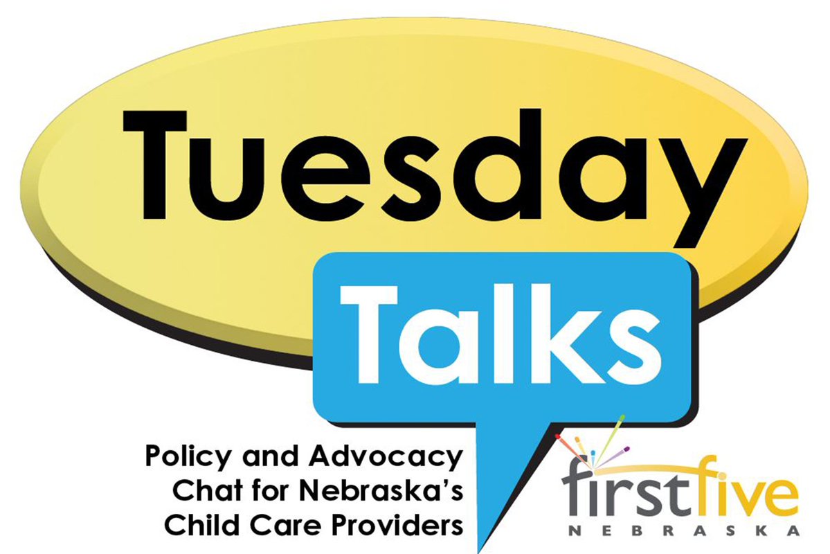𝗧𝗢𝗗𝗔𝗬: Nebraska childcare providers—join us for Tuesday Talks at 1:30p CT. This 1-hr, providers-only Zoom conversation gives you an inside look at public policy developments that directly impact you. Spanish interpretation will be provided. Register: bit.ly/43RKjkx