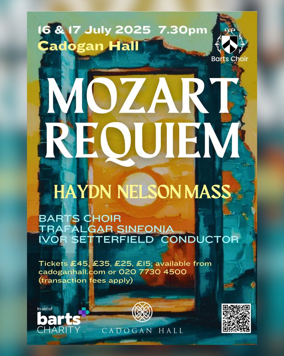 Barts Charity (@barts_charity) on Twitter photo 🎶✨ Barts Choir returns to Cadogan Hall next month for a powerful evening of music – and NHS workers can enjoy 20% off all tickets with code BARTSNHS0725
We are incredibly grateful to <a href="/BartsChoir/">Barts Choir</a> for their continuous support 💜
📅 Date: 16th & 17th July, 7.30 PM
📍 Location: 🎶✨ Barts Choir returns to Cadogan Hall next month for a powerful evening of music – and NHS workers can enjoy 20% off all tickets with code BARTSNHS0725
We are incredibly grateful to <a href="/BartsChoir/">Barts Choir</a> for their continuous support 💜
📅 Date: 16th & 17th July, 7.30 PM
📍 Location: