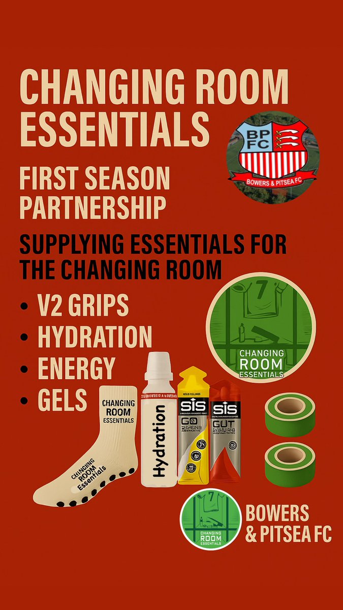 ChangingRoomEst's tweet image. Changing Room Essentials x @BowersPitseaFC
1st season working together 🙌
Supplying matchday must-haves all season:
⚡️ SIS gels
💧 Hydration
🩹 Wrapping Tapes
🧦 BRAND NEW C.R.E v2 grip socks
Save your club time & money.
we work with any budget 💼
DM us to get started ✉️