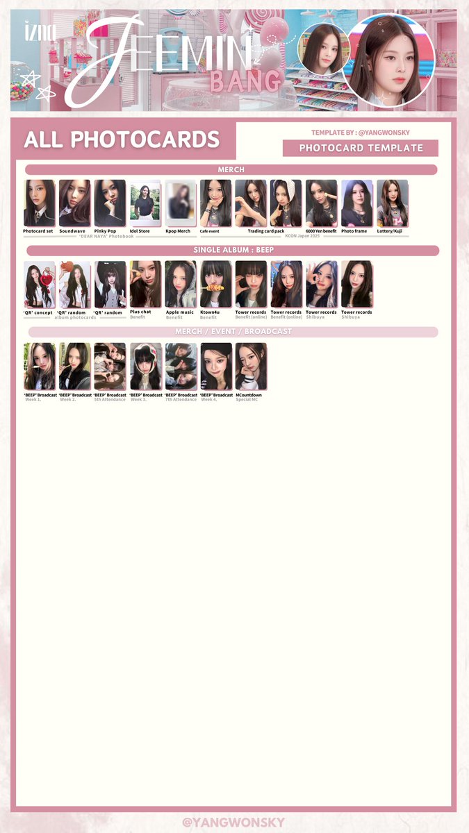 ☆°• IZNA SINGLE ALBUM 'BEEP' + KCON JP, DEAR NAYA PHOTOCARD PCS