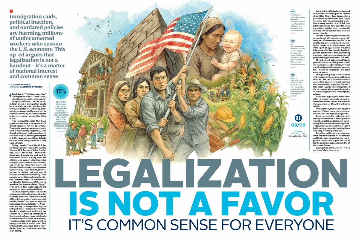 🔴 La legalización no es un favor. Es sentido común para todos. - <a href="/FuerzaMigrante/">Fuerza Migrante</a>