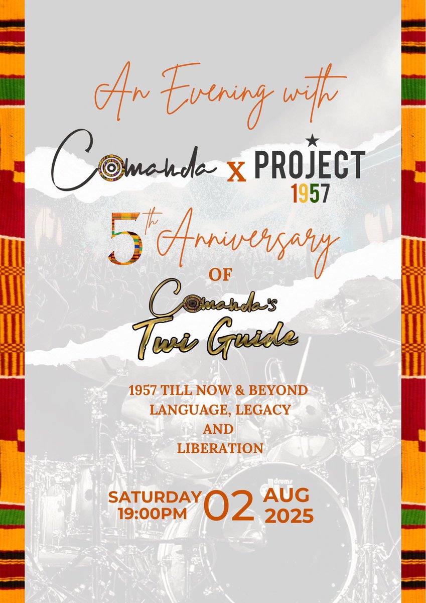 Comanda_x's tweet image. To celebrate the 5th year of Comanda’s Twi Guide, I’m hosting a very special evening with support from my friends @project1957 🥹🎉 
Food, music, panel, vibes! 
Tickets are out NOW! Earlybirds are limited so be fast!! Hope to see you there 🙏🏾💃🏾🔥🎉
🎟️: tinyurl.com/4327757k
